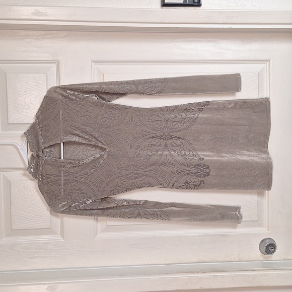 Free People Silver Burnout Le Deux Tunic Dress Sz XS - Picture 8 of 8